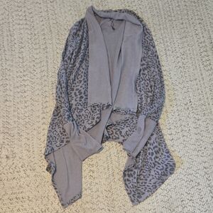 Mittoshop Gray Leopard Print Women's Cardigan